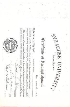 Diploma Universidad de Syracuse