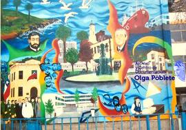 Mural en escuela de Valparaíso