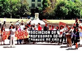 Protesta de docentes de francés